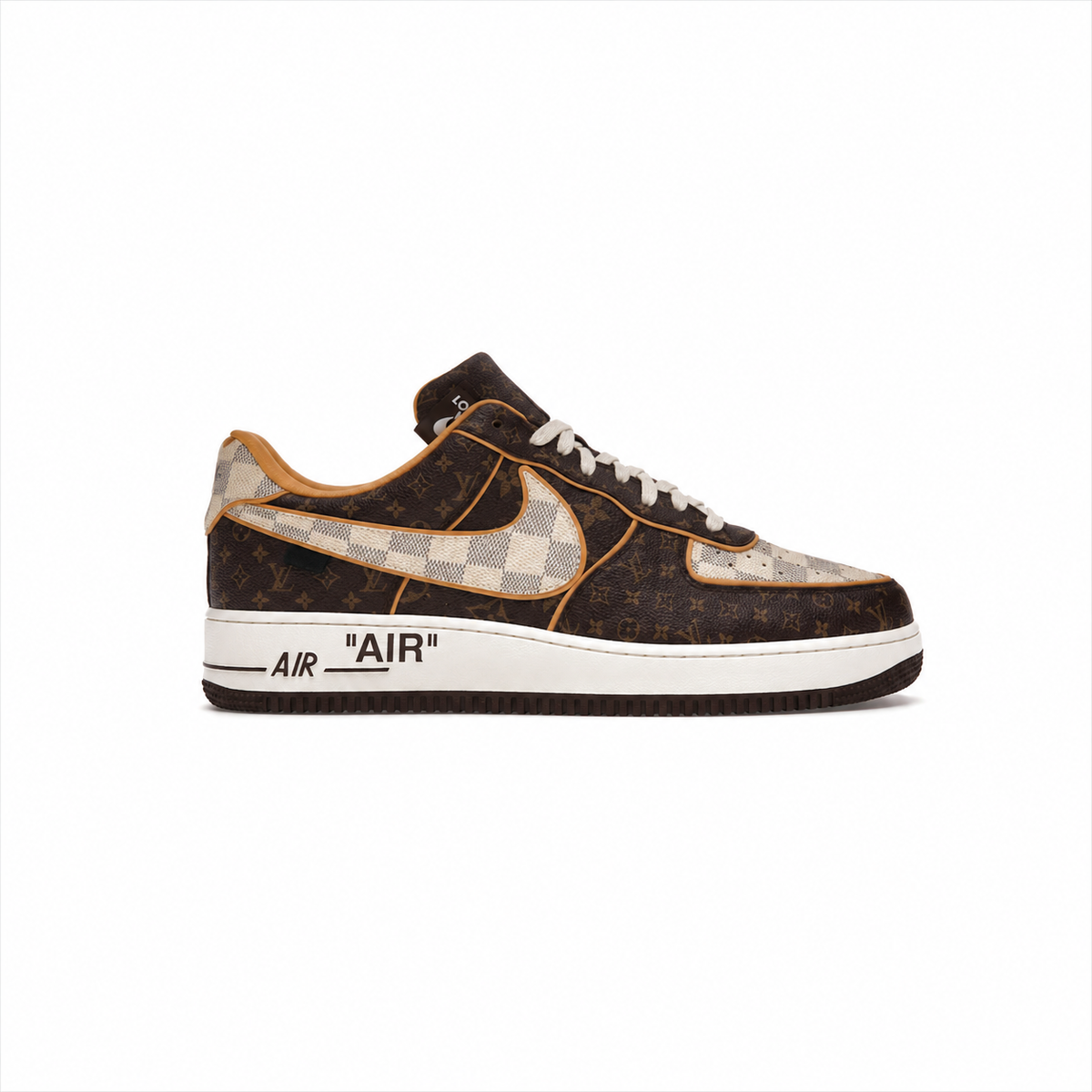 AF1 × LV Monogram Brown Damier Azur