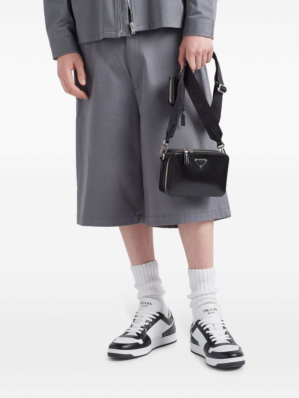 Prada Downtown Leather Sneakers