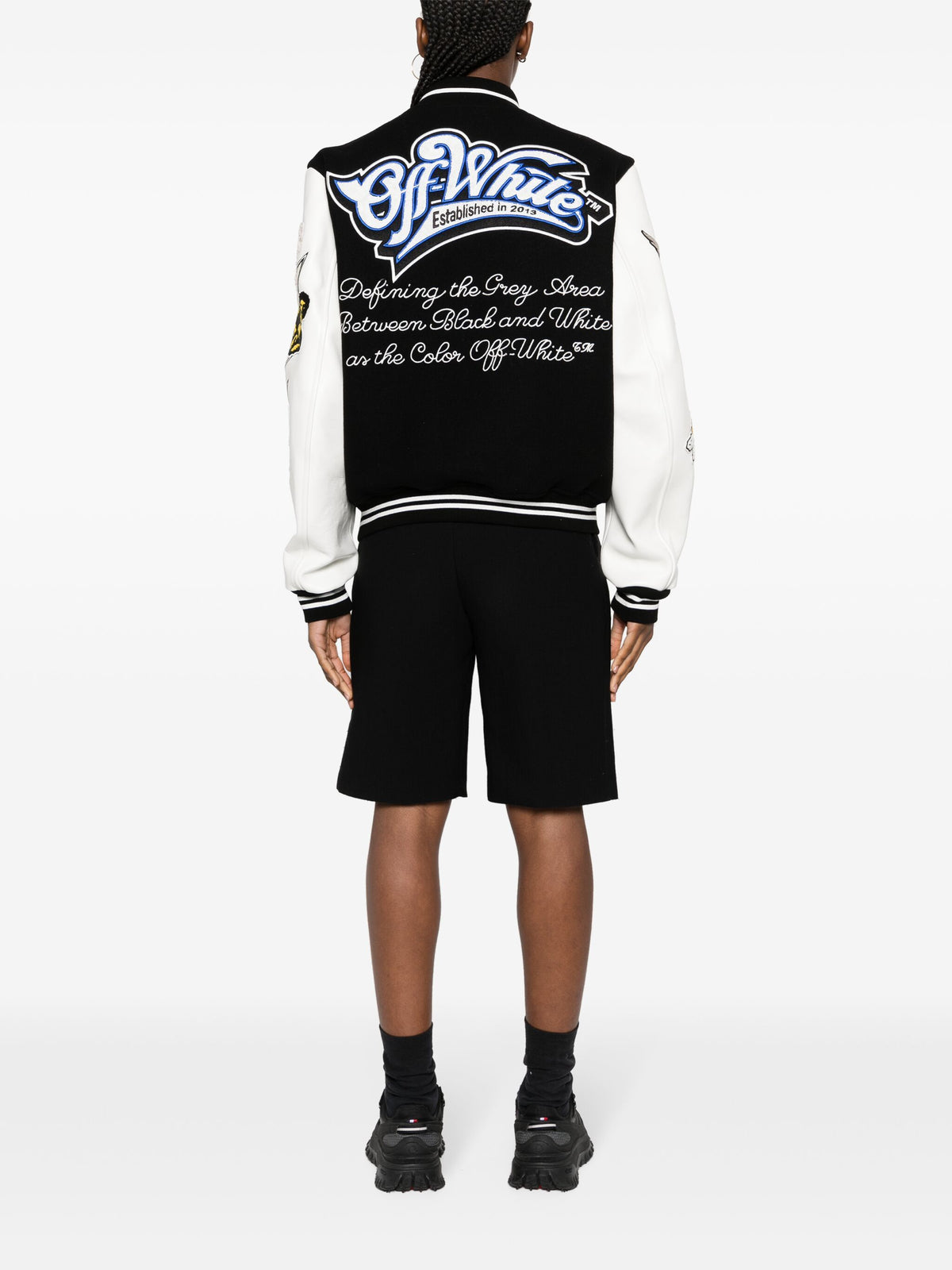 Off‑White Multi‑Patch Varsity Jacket