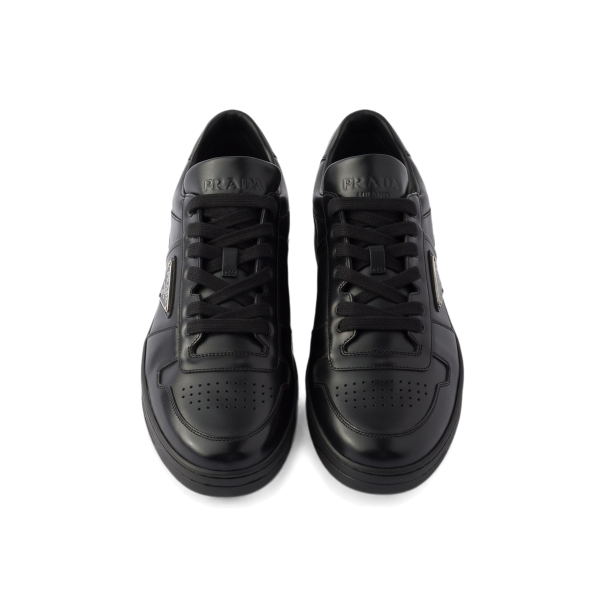 Prada Downtown Leather Sneakers Black